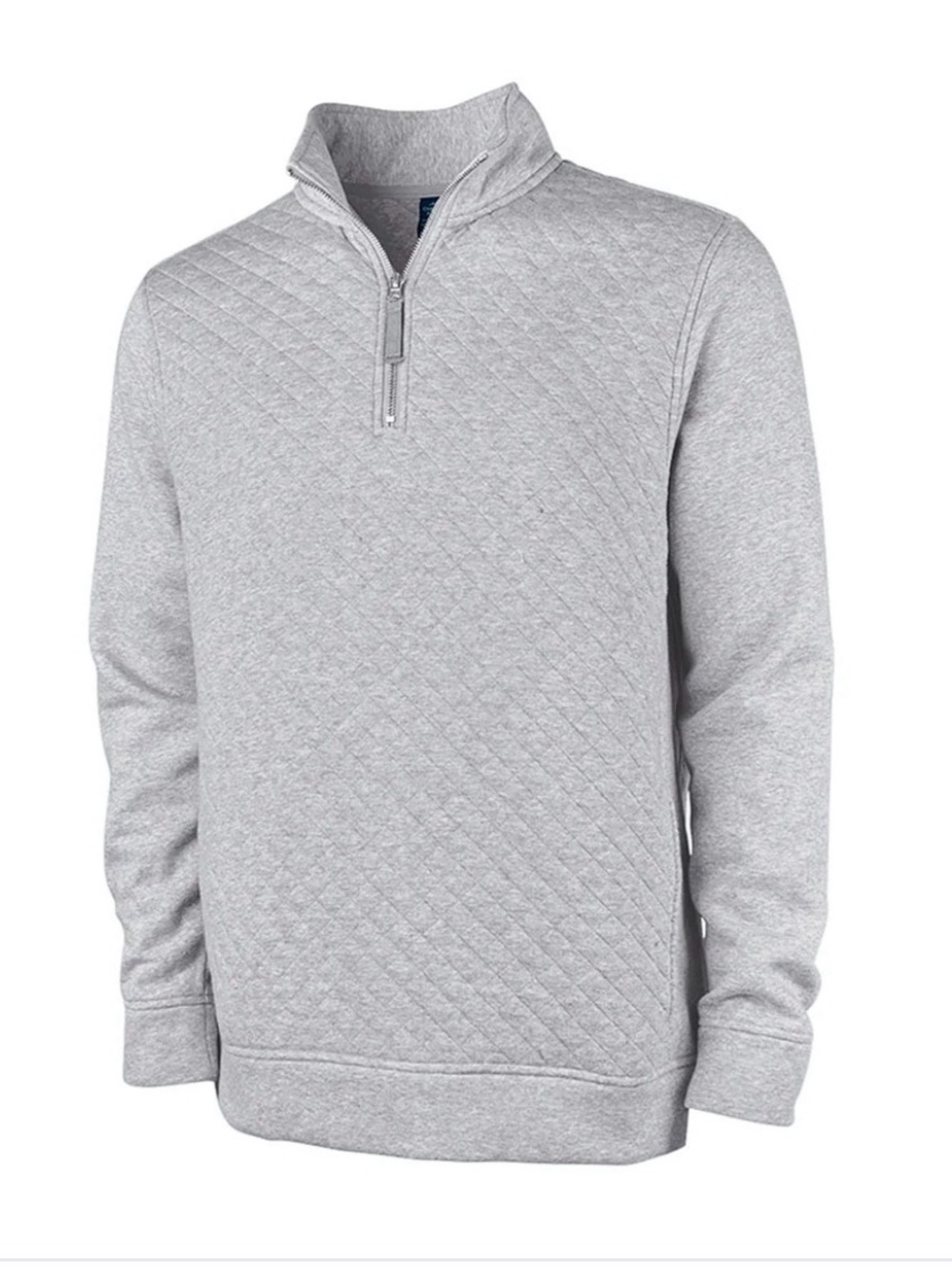 NWT Charles River Franconia Quilted Quarter Zip Pullover Mercedes Logo Gray L
